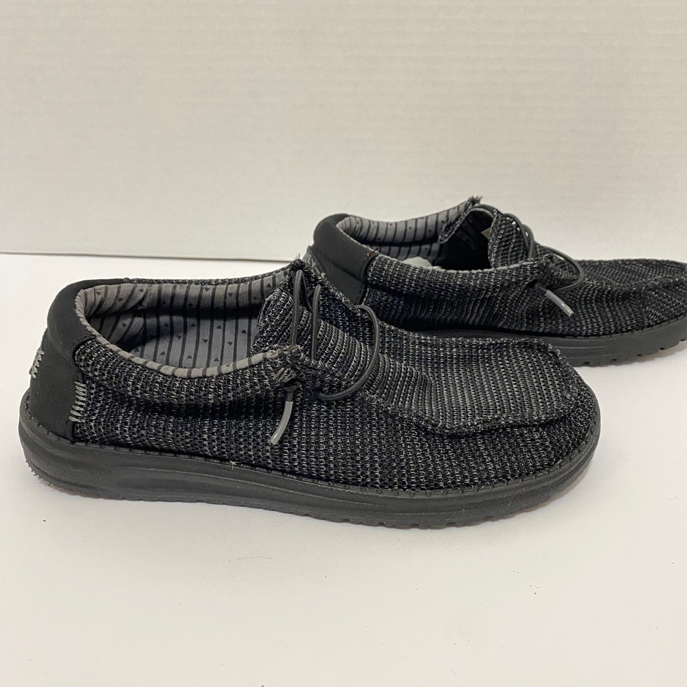 Hey Dude Gorpcore Wally Sox Mens Size 7 Black Lightweight Slip On Loafers - Picture 3 of 6